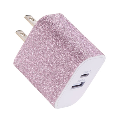 Emerald 20W PD, 2 Port Adapter and 6ft Type-C to Type-C, Fast Charge, Braided Cable