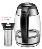 1.8L Glass Electric Kettle w/Included Free Removable Tea Infuser, 5 Temperature Presets, Color Changing Lights