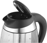 1.8L Glass Electric Kettle w/Included Free Removable Tea Infuser, 5 Temperature Presets, Color Changing Lights