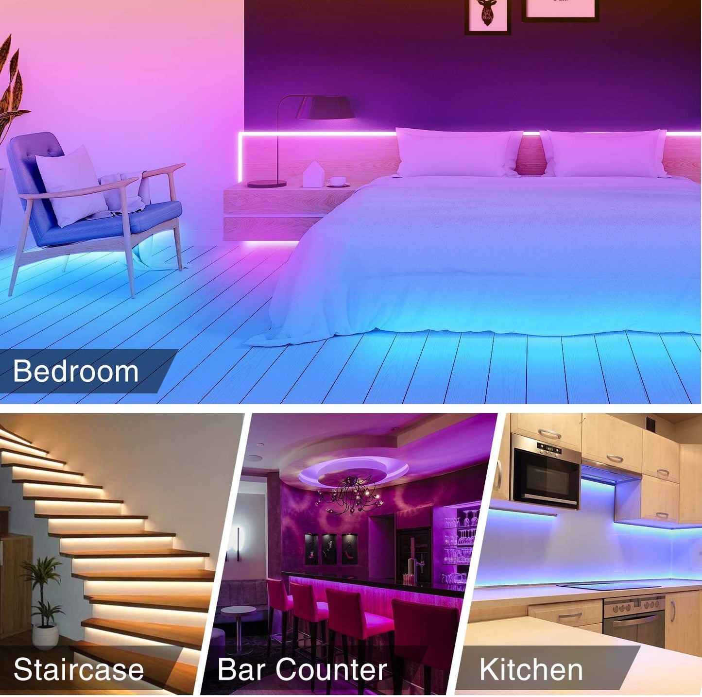 Emerald 15FT LED Strip Lights, Colored USB TV Backlight with Remote, 16 Color Lights Active